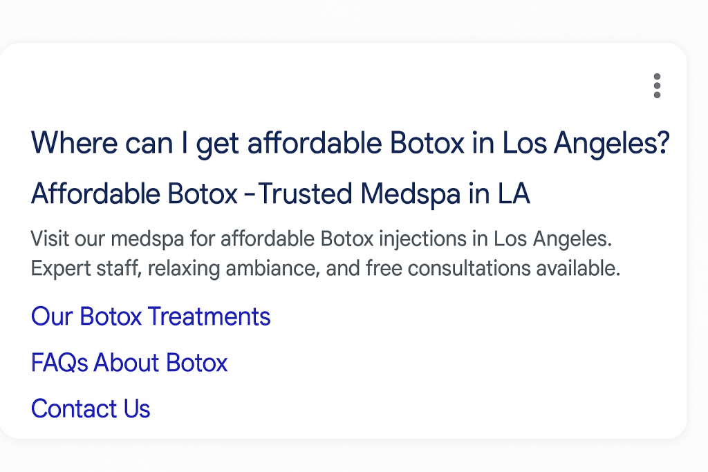 Real ad example rewritten in a Q&A-friendly structure.