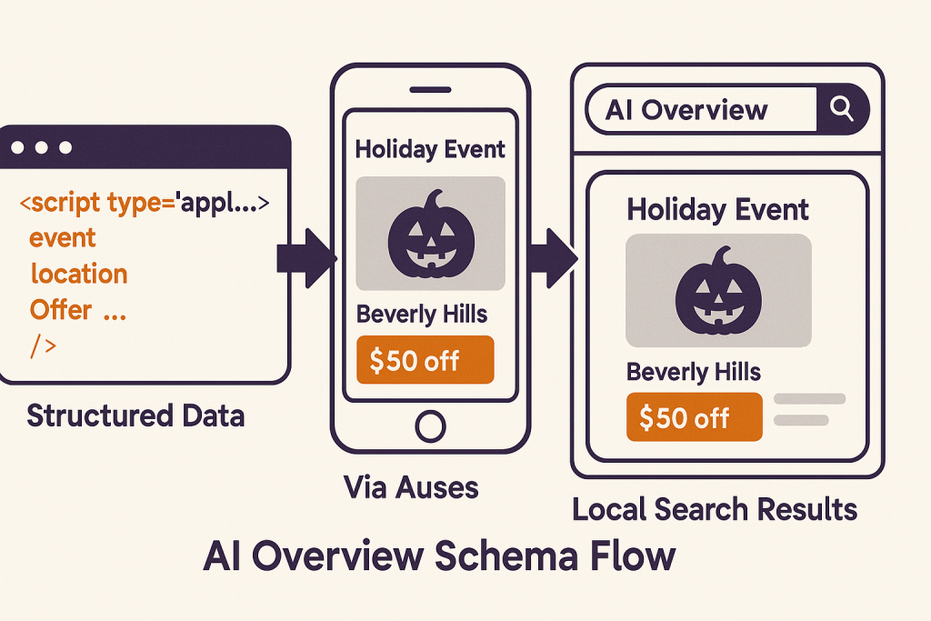 Structured data helps surface seasonal offers in AI and local search results.