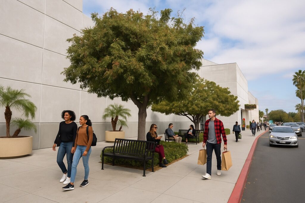 Outside peace - beautiful trees - great place to come and people watch. It's fun to work while watching the world spin :)