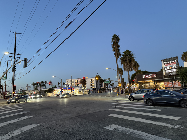 Beautiful cool night in culver city. Everyone about and running errands. Preparing for thanksgiving.